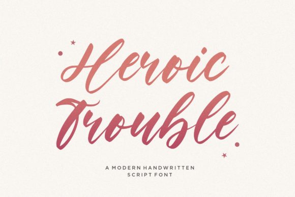 Heroic Trouble Script: A Font for Creative Makers